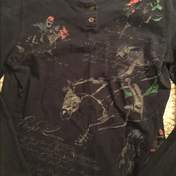 Navy Ralph Lauren Casual Long Sleeve Tee - Picture 2 of 3